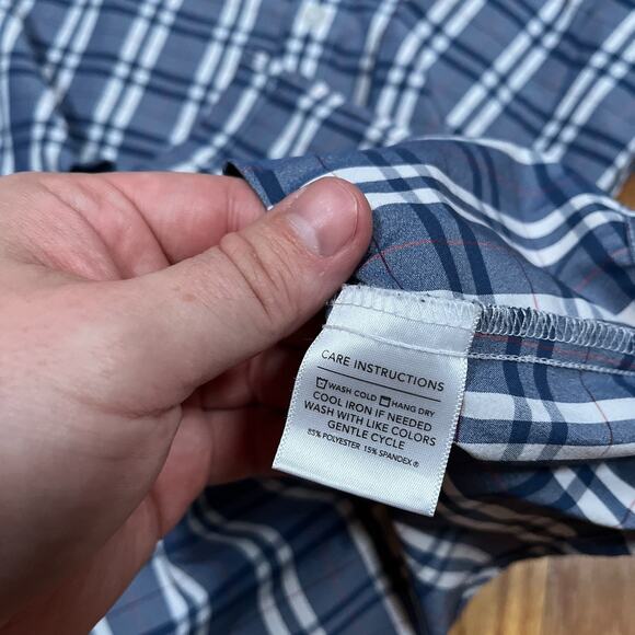 Mizzen + Main Shirt Mens Medium Trim Performance Stretch Plaid Button Down - Picture 6 of 7